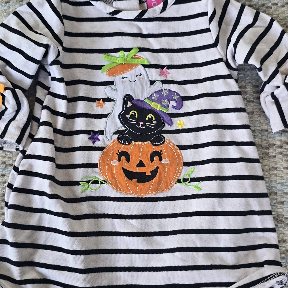 Good Lad Black and White Striped Halloween Shirt